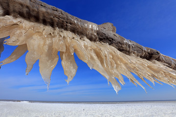 Canvas Print - ice jam landscape under the blue sky