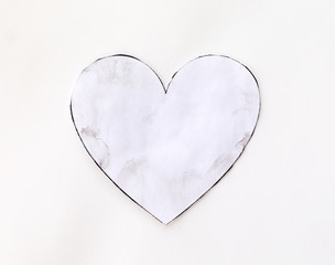 Aufkleber - Watercolour splashes heart on white paper background.