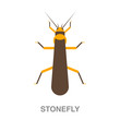 stone fly flat icon on white transparent background. You can be used black ant icon for several purposes.	