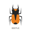 beetle flat icon on white transparent background. You can be used black ant icon for several purposes.	