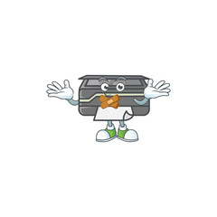 Poster - mascot cartoon character design of printer making a silent gesture