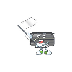 Sticker - Funny printer cartoon character design with a flag