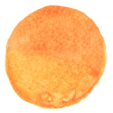 Watercolor Orange Circle Isolated On A White Background