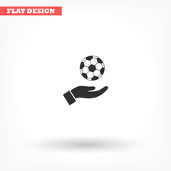 ball in hand icon , lorem ipsum Flat design