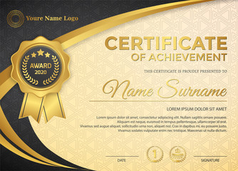 Wall Mural - premium golden black certificate template design
