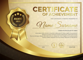 Wall Mural - premium golden black certificate template design