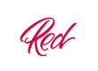 © Onabi - Word red - hand drawn lettering. Calligraphy inscription for logo and t-shirt design. Red text isolated on white.