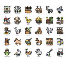 Set Of Farming Thin Line And Pixel Perfect Icons For Any Web And App Project.