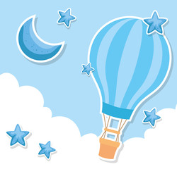 Poster - balloon air hot with decoration vector illustration design