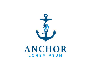 Anchor science logo template design, icon, symbol