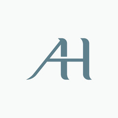 Wall Mural - initial letter ah or ha logo vector design