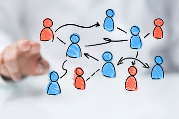 team work connection digital concept .