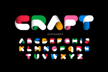 Craft style colorful font design