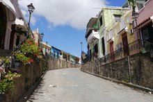 Häuser Auf Mauern Calle Hostos In Santo Domingo