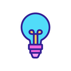 Poster - Light bulb icon vector. Thin line sign. Isolated contour symbol illustration