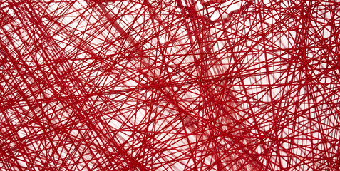 Red thread. Abstract red lines.