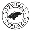 Honduras Map Silhouette Postal Passport Stamp Round Vector Icon.
