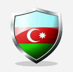 azerbaijan state flag shield icon with a white background