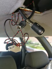 Connectors car antenna hanging from the car roof