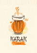 Karak Milk Chai Illustration On Organic Background. Spicy Hot Tea Design Element Vector Design