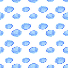 Aufkleber - Watercolor abstract backdrop. Modern watercolor seamless pattern with blue clouds on white background for textile design. Cloud computing. Background illustration. Seamless pattern.
