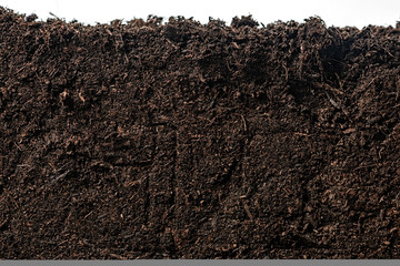 soil or dirt section isolated on white background