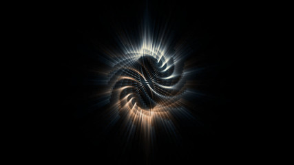 Canvas Print - Zen complex spiral illustration on black background