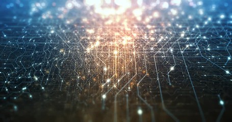Canvas Print - abstract tech background made of printed circuit board. depth of field effect and bokeh. internet co
