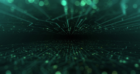 Wall Mural - abstract digital city. digital circuit board, motherboard, digital chip. digitalization of informati