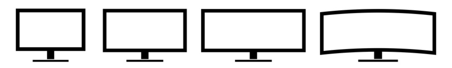 Wall Mural - screen icon black | monitor illustration | computer display symbol | device logo | tv television sig