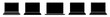 © endstern - Laptop Icon Black | Notebook Computer Illustration | Laptops Screen Symbol | Monitor Logo | PC Display Sign | Isolated | Variations
