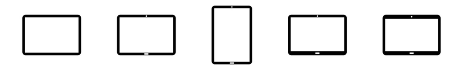 Wall Mural - tablet computer icon black | tablet pc illustration | smartphone mobile phone symbol | display logo 