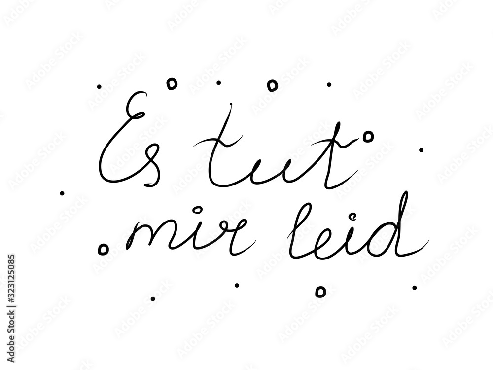 Es Tut Mir Leid Groß Oder Klein Es tut mir leid phrase handwritten with a calligraphy brush. I