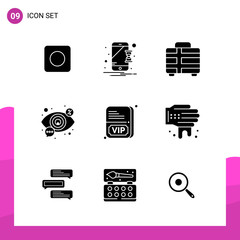 Wall Mural - Glyph Icon set. Pack of 9 Solid Icons isolated on White Background for responsive Website Design Print and Mobile Applications.