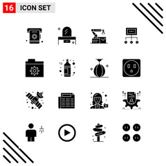 Sticker - Pixle Perfect Set of 16 Solid Icons. Glyph Icon Set for Webite Designing and Mobile Applications Interface.