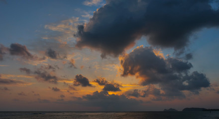 Wall Mural - Twilight sunset time above the ocean