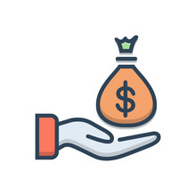 Color Illustration Icon For Money Wages