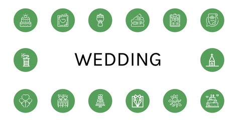 Canvas Print - wedding simple icons set