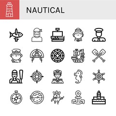 Wall Mural - nautical icon set