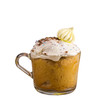 © Art du trio - Cupcake for the Easter holiday in a mug with sprinkling and meringue decoration. Isolated on a white background