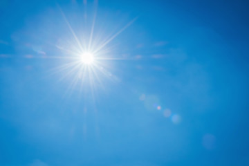 Wall Mural - beuatiful blue sky with white cloud and sunshine background