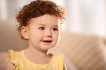 Sticker - Portrait of cute little child at home