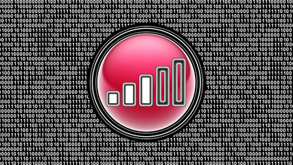 Wall Mural - Signal icon. Binary code ( array of bits ) in the screen. Illustration.