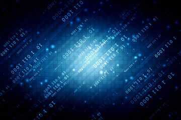 2d illustration abstract digital binary data on computer screen