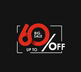 Wall Mural - 60% big sale upto off discount design. vetor illustration.