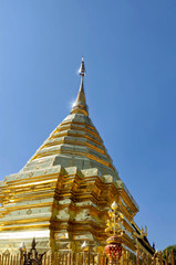 Wat Phra That Doi Suthep the most famous buddhist temple in Chiang Mai known as the Golden stupa (Golden temple).