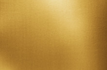 Gold Paper Texture Background. Golden Metallic Blank Paper Sheet Surface With Light Reflection