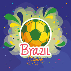 Poster - poster of carnival brazil with ball soccer and decoration