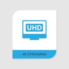 Wall Mural - Editable filled 4K Streaming icon from Video Streaming icons category. Isolated vector 4K Streaming sign on white background