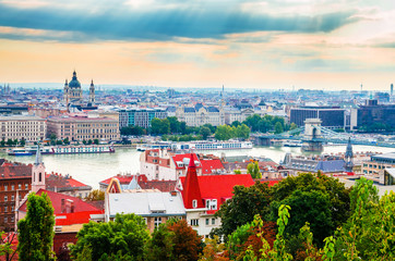 Wall Mural - Beautiful panoramic view of Budapest , Hungary